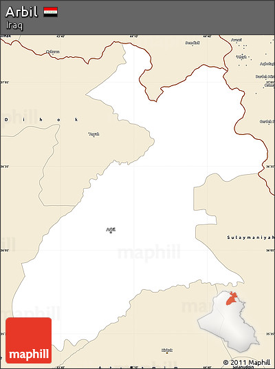 Classic Style Simple Map of Arbil