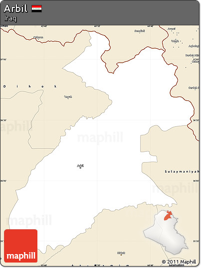 Classic Style Simple Map of Arbil