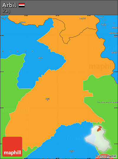 Political Simple Map of Arbil