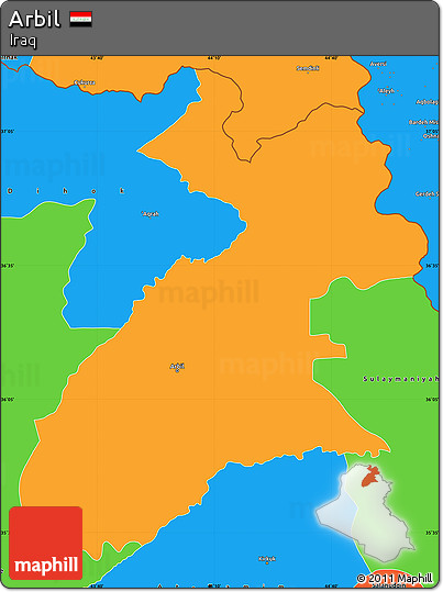 Political Simple Map of Arbil