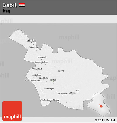 Gray 3D Map of Babil, single color outside