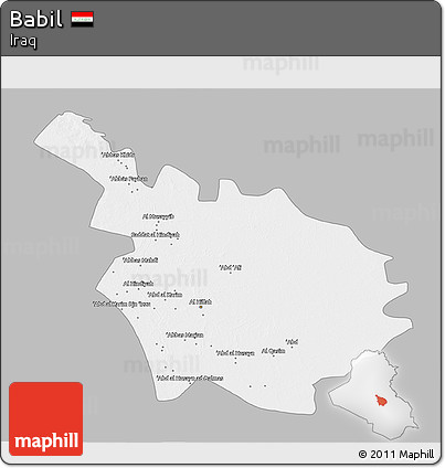 Gray 3D Map of Babil, single color outside