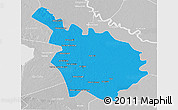 Political 3D Map of Babil, lighten, desaturated