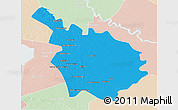 Political 3D Map of Babil, lighten