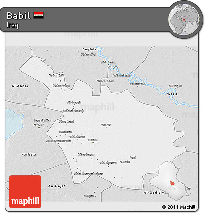 Silver Style 3D Map of Babil
