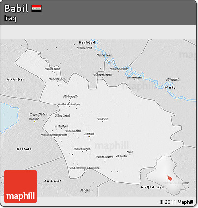 Silver Style 3D Map of Babil