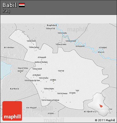 Silver Style 3D Map of Babil