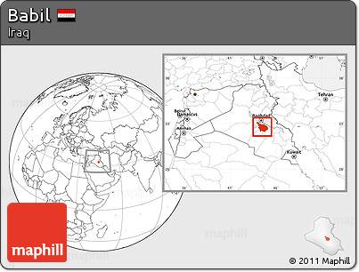 Blank Location Map of Babil, within the entire country