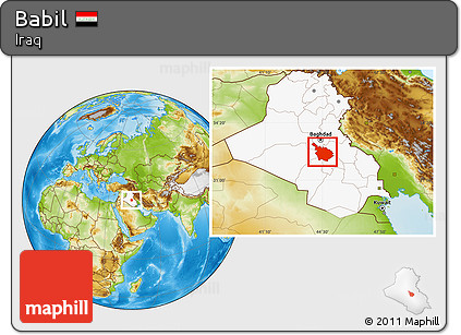 Physical Location Map of Babil, highlighted country