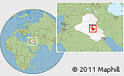 Savanna Style Location Map of Babil, highlighted country, within the entire country