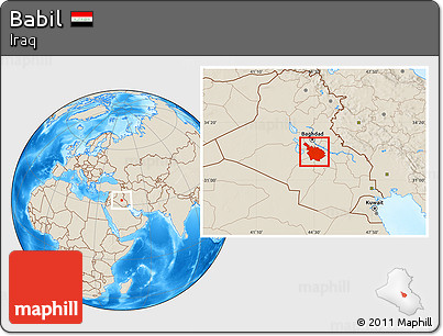 Shaded Relief Location Map of Babil