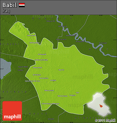 Physical Map of Babil, darken