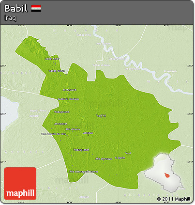 Physical Map of Babil, lighten