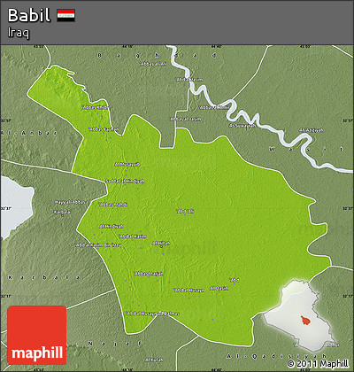 Physical Map of Babil, semi-desaturated