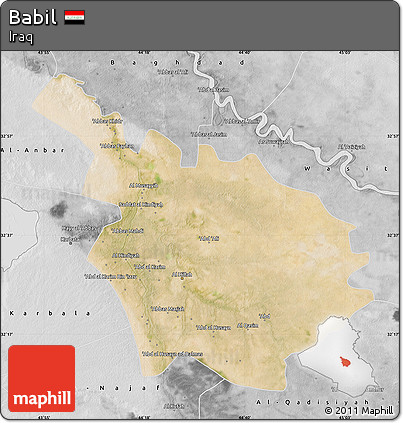 Satellite Map of Babil, desaturated