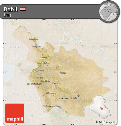Satellite Map of Babil, lighten