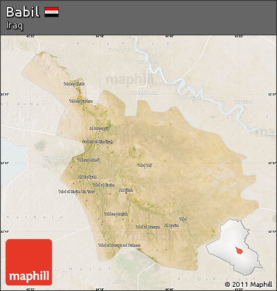 Satellite Map of Babil, lighten