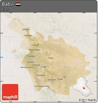 Satellite Map of Babil, lighten