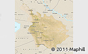 Satellite Map of Babil, shaded relief outside