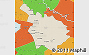 Shaded Relief Map of Babil, political outside