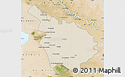 Shaded Relief Map of Babil, satellite outside