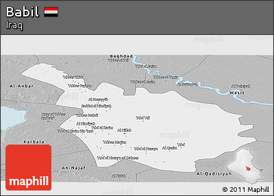 Gray Panoramic Map of Babil