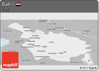 Gray Panoramic Map of Babil