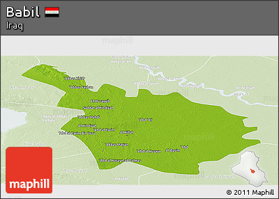 Physical Panoramic Map of Babil, lighten