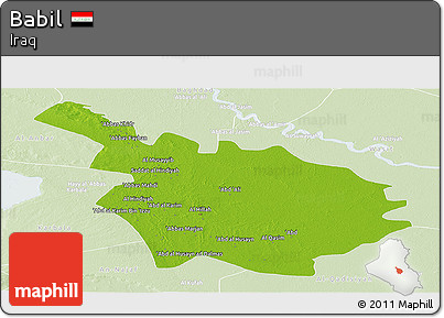Physical Panoramic Map of Babil, lighten