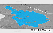 Political Panoramic Map of Babil, desaturated