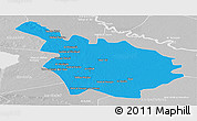 Political Panoramic Map of Babil, lighten, desaturated