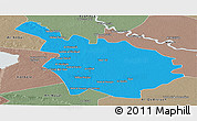 Political Panoramic Map of Babil, semi-desaturated