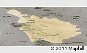 Satellite Panoramic Map of Babil, darken, semi-desaturated