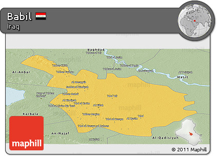Savanna Style Panoramic Map of Babil