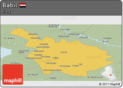 Savanna Style Panoramic Map of Babil