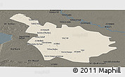 Shaded Relief Panoramic Map of Babil, darken