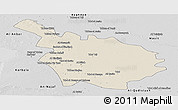 Shaded Relief Panoramic Map of Babil, desaturated