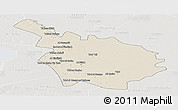 Shaded Relief Panoramic Map of Babil, lighten, semi-desaturated