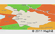 Shaded Relief Panoramic Map of Babil, political outside