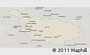 Shaded Relief Panoramic Map of Babil, semi-desaturated