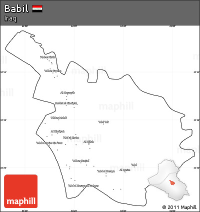 Blank Simple Map of Babil, cropped outside