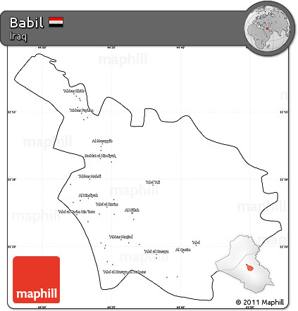 Blank Simple Map of Babil, cropped outside