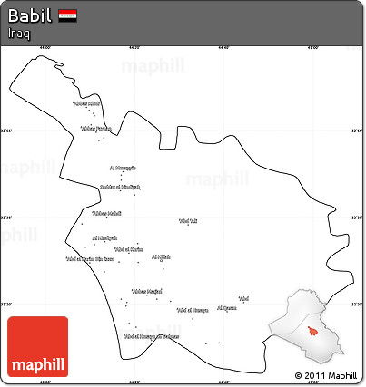 Blank Simple Map of Babil, cropped outside
