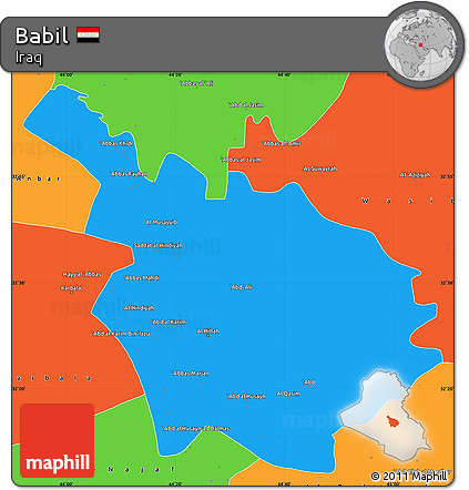 Political Simple Map of Babil