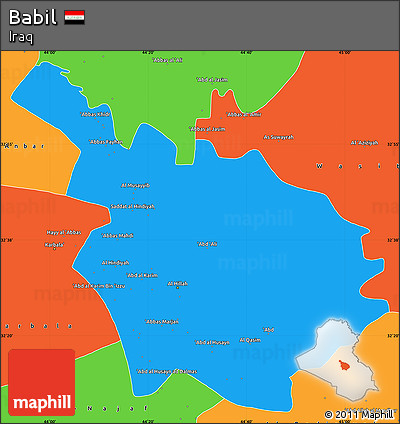 Political Simple Map of Babil