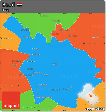 Political Simple Map of Babil