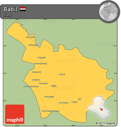 Savanna Style Simple Map of Babil, cropped outside