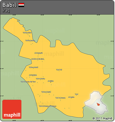 Savanna Style Simple Map of Babil, cropped outside
