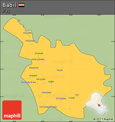 Savanna Style Simple Map of Babil, cropped outside