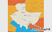 Shaded Relief 3D Map of Baghdad, political outside